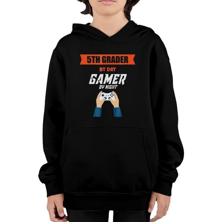 5Th Grader By Day Gamer Night Funny Student Gaming Youth Hoodie