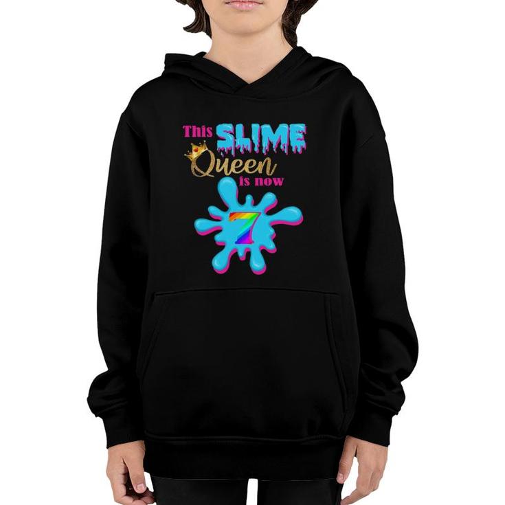 7 Yrs Old Birthday Party 7Th Bday 2015 This Slime Queen Is 7 Youth Hoodie
