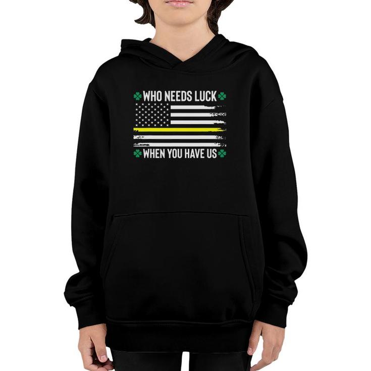 911 Dispatcher St Patrick's Day Flag Youth Hoodie