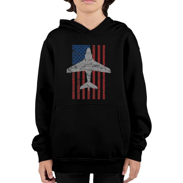 A-6 Intruder Jet Airplane Color Vintage Flag Youth Hoodie