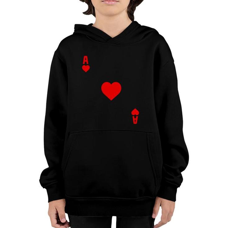 Ace Of Hearts Cards Deck Halloween Costume Youth Hoodie