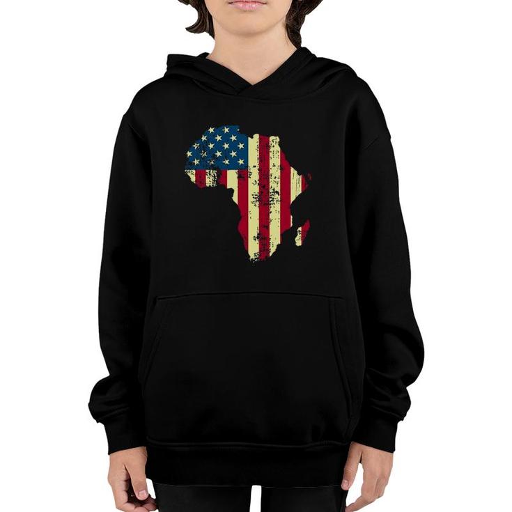 African American Usa Flag Patriotic 4Th Of July Juneteenth Youth Hoodie