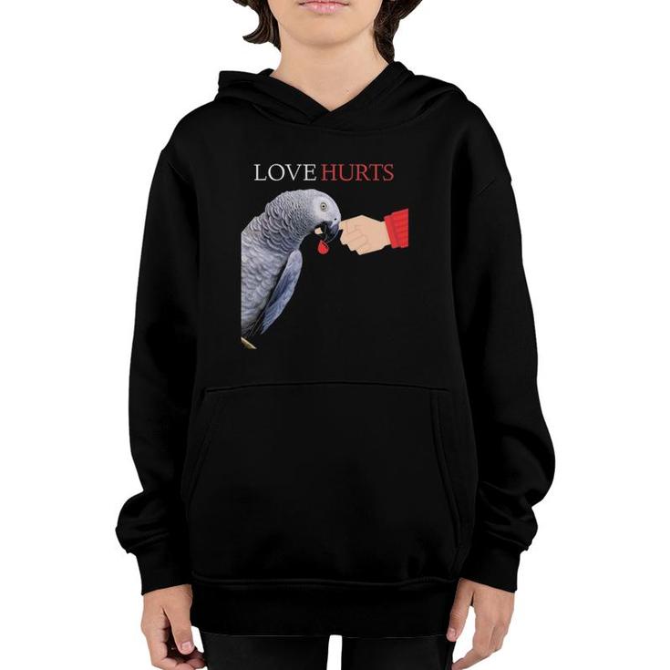 African Grey Love Can Hurt Parrot Youth Hoodie
