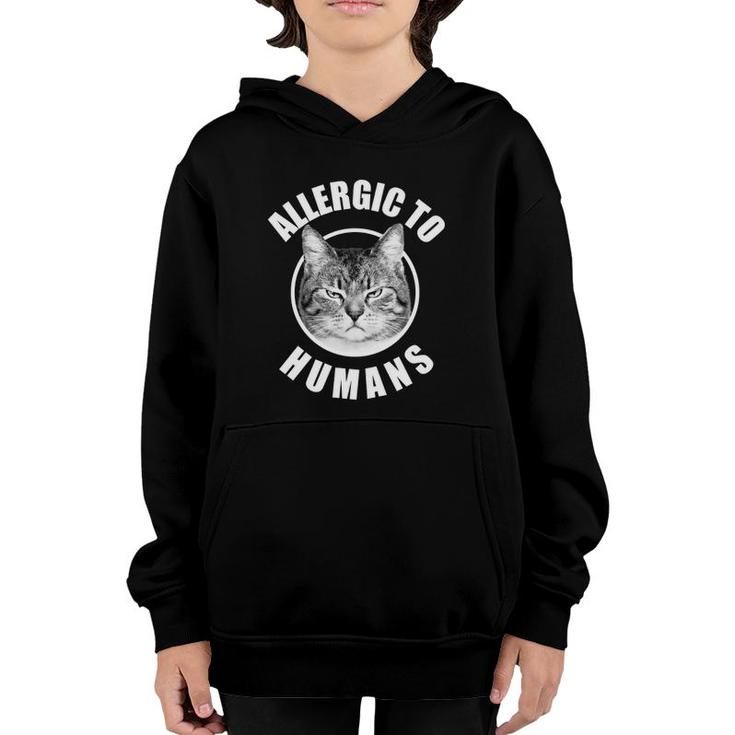 Allergic Cats  Allergic To Humans Cats Funny Youth Hoodie