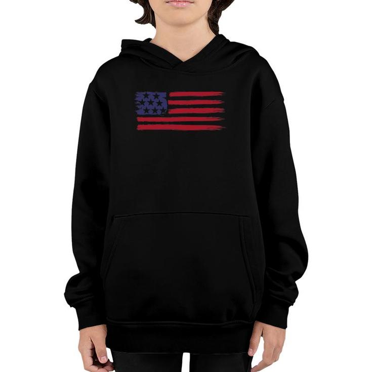 American Flag Cool Vintage 4Th Of July Usa Flags Tee Youth Hoodie
