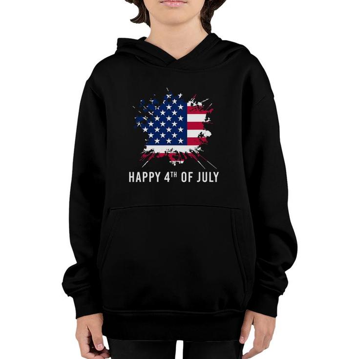 American Flag Happy 4Th Of July Youth Hoodie