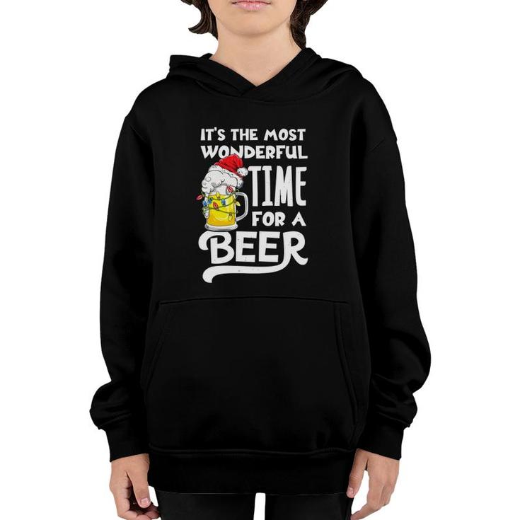 American Santa Claus It's The Most Wonderful Time For A Beer Youth Hoodie
