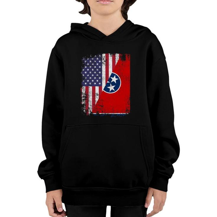 American Tennessean Roots Flags America Usa Tennessee Youth Hoodie