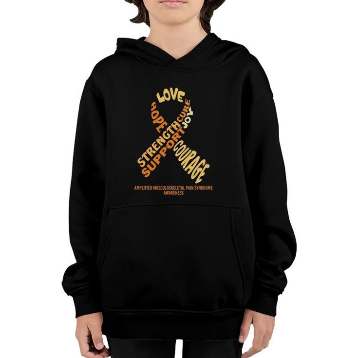 Amps Awareness Ribbon With Words Youth Hoodie