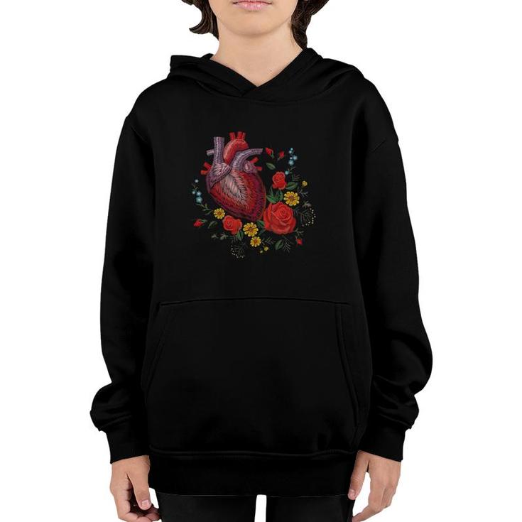 Anatomical Heart And Flowers Show Your Love Women Men Version Youth Hoodie