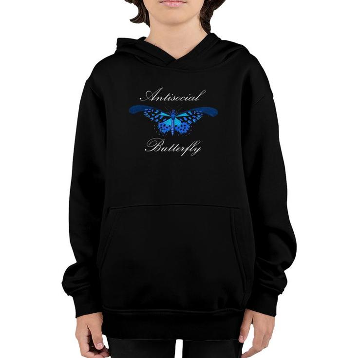 Antisocial Butterfly  Introvert Funny Social Anxiety Youth Hoodie