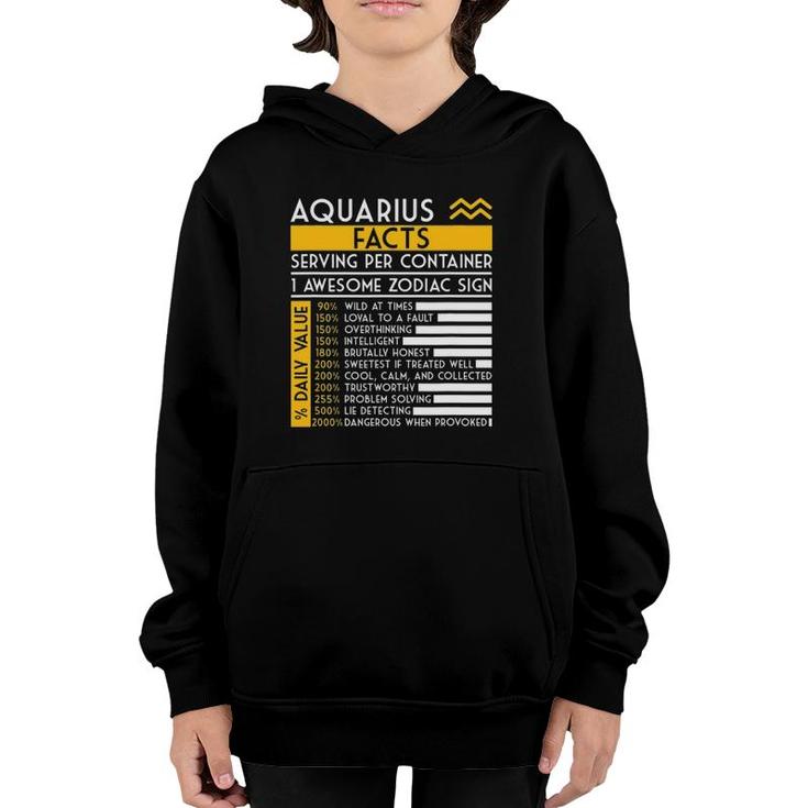 Aquarius Facts Zodiac Horoscope Funny Astrology Star Sign Youth Hoodie