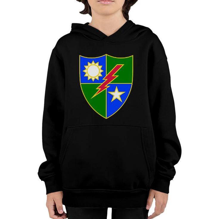 Army Rangers 75Th Regiment Patch Military Veteran Youth Hoodie