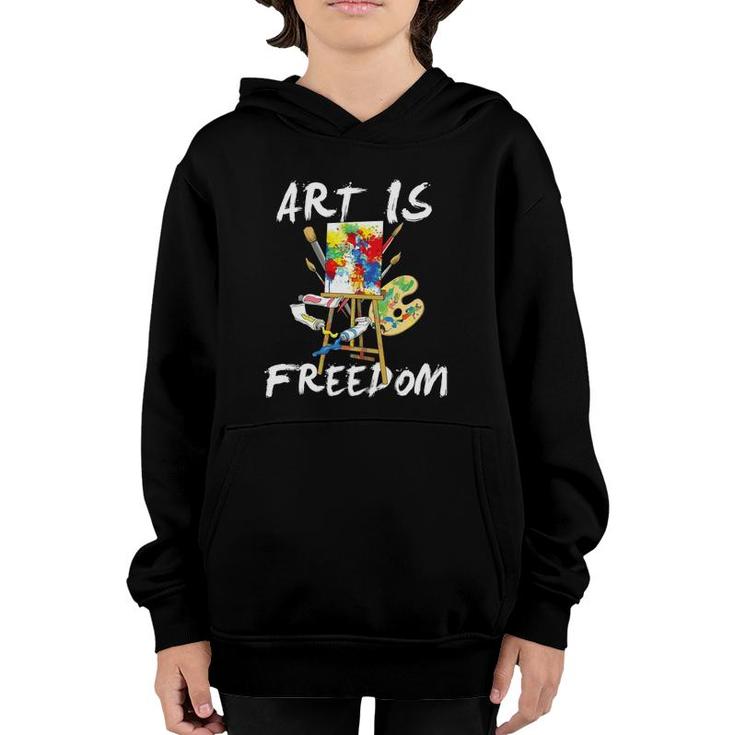 Art Is Freedom - Art Is Freedom Painting Brush Youth Hoodie