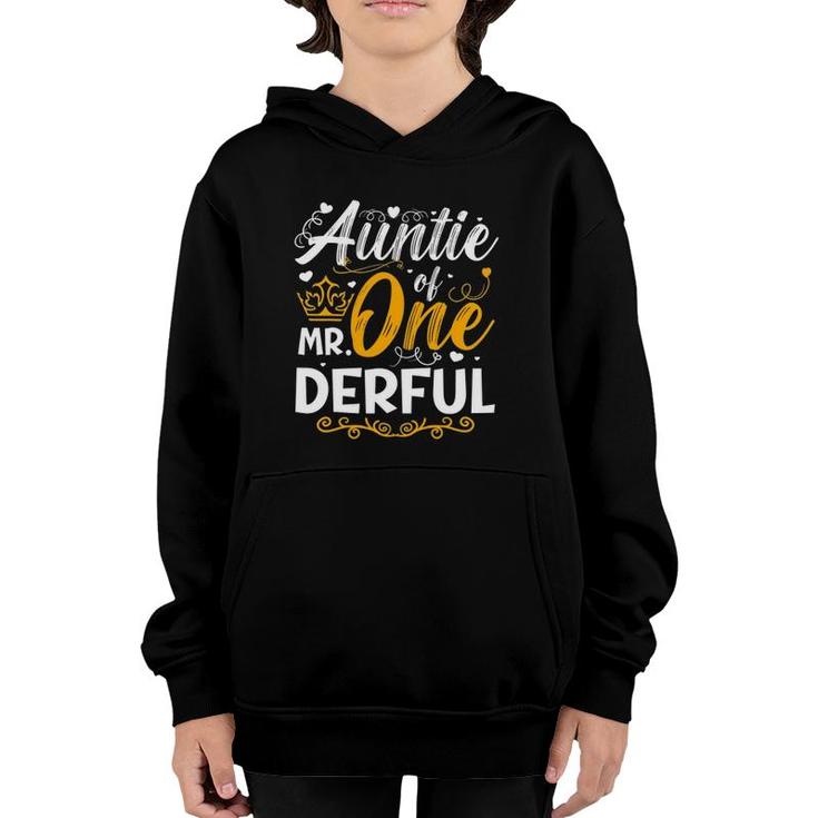 Auntie Of Mr Onederful Party Matching Family 1St Birthday Youth Hoodie