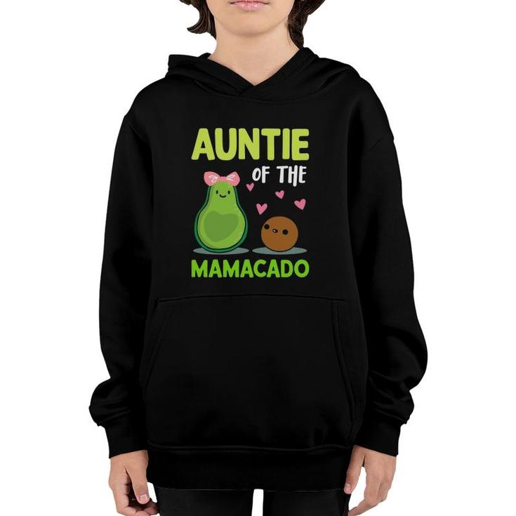 Auntie Of The Mamacado Avocado Family Matching Mother's Day Pink Bow Heart Youth Hoodie