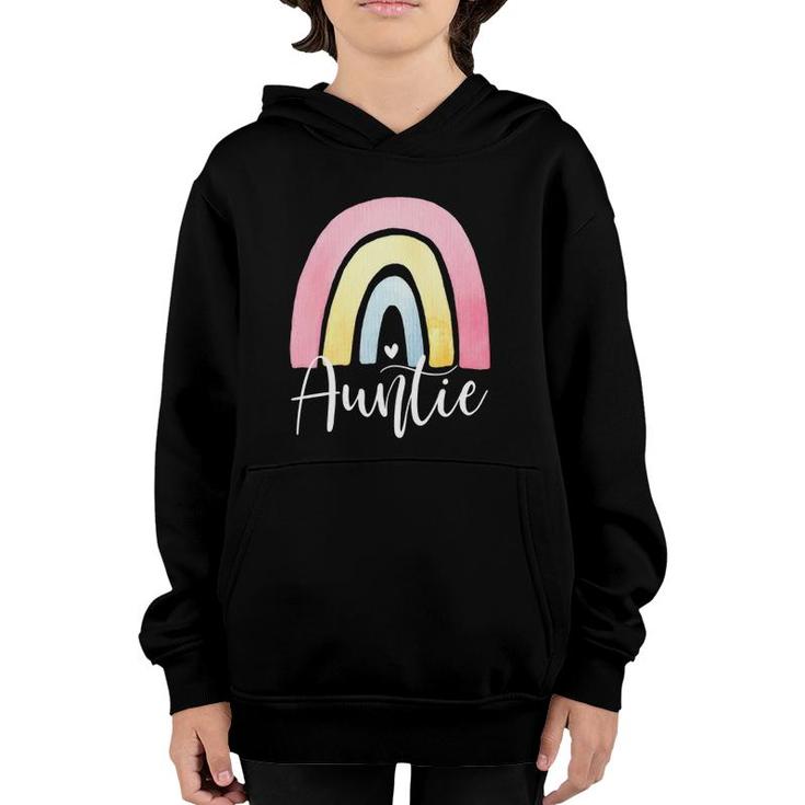 Auntie Rainbow Mother's Day Gift For Women Aunt From Nephew Youth Hoodie