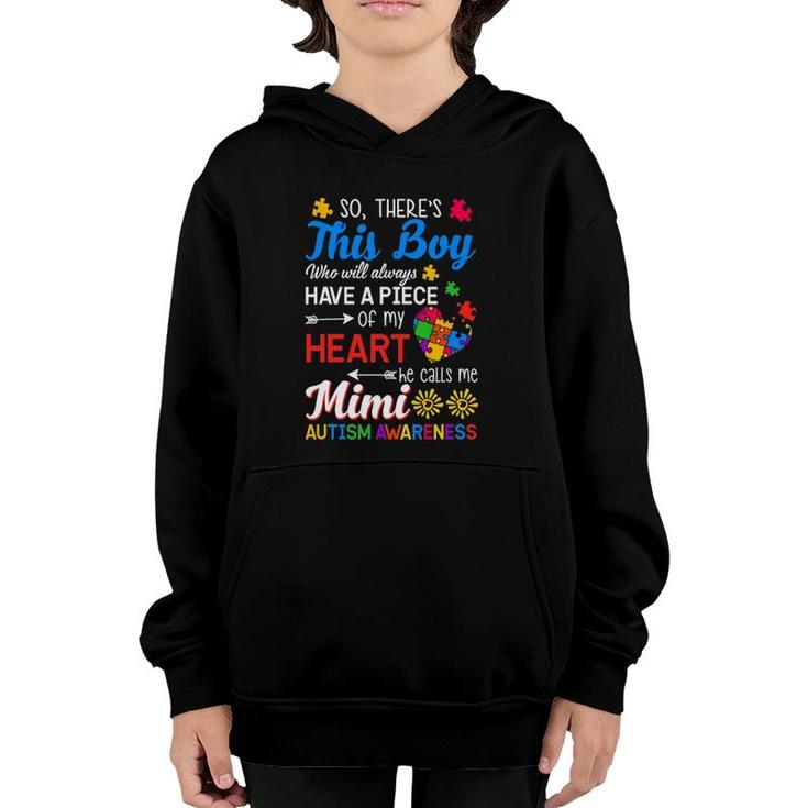 Autism Awareness Grandson Grandma Mimi Gift Youth Hoodie