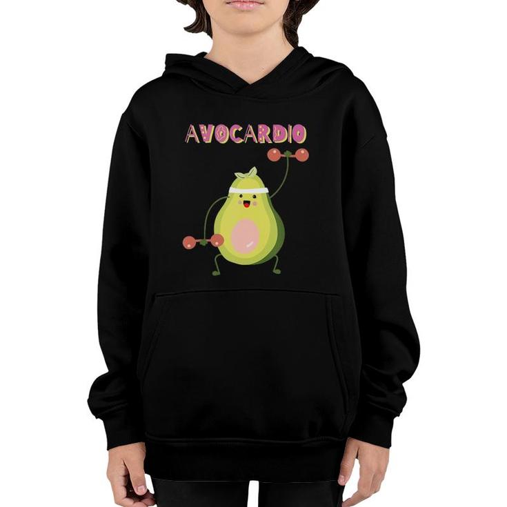 Avocardio Funny Avocado Fitness Workout Avo-Cardio Exercise Tank Top Youth Hoodie