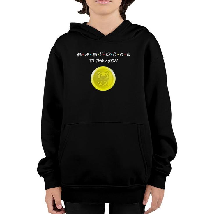 Babydoge To The Moon Meme Cryptocurrency Coin Youth Hoodie