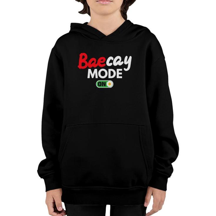 Baecay Mode On - Couples Vacation - Baecation Anniversary Youth Hoodie