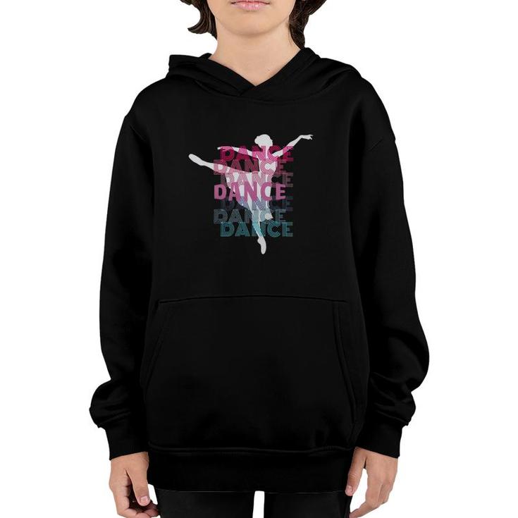 Ballet Dance With Ballerina Silhouette Retro Look Lettering 20 Balle Ballerina Youth Hoodie