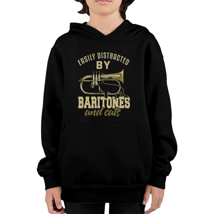 Baritone  Funny Cat Lover Marching Band Baritonist Youth Hoodie