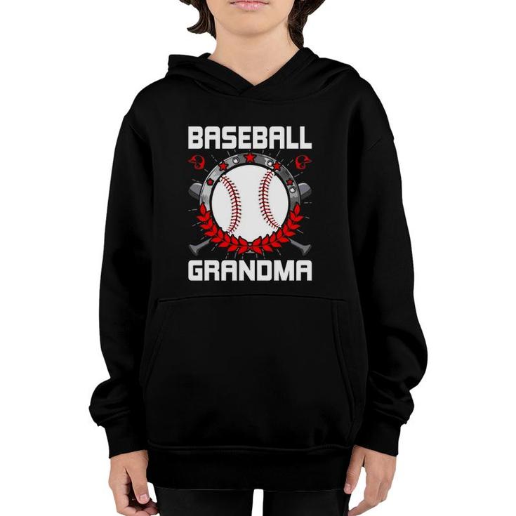 Baseball Grandma Baseball Player Lover Youth Hoodie