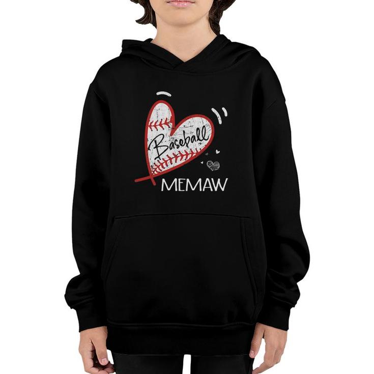 Baseball Memaw For Grandma Women Mother's Day Gifts Youth Hoodie