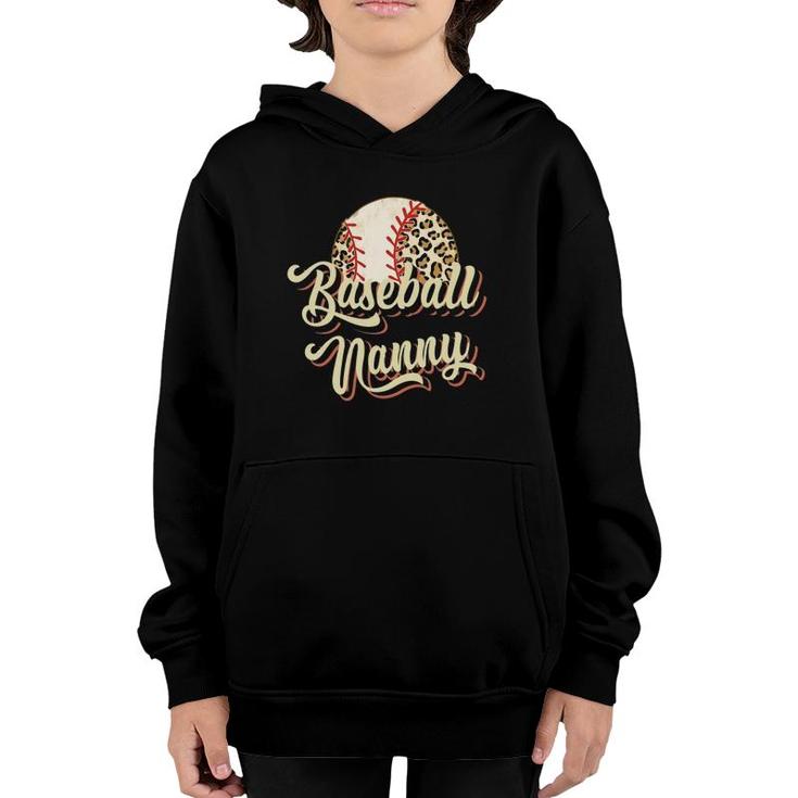 Baseball Nanny Leopard Funny Mother's Day Youth Hoodie