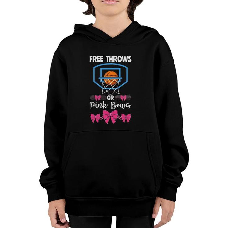 Basketball Gender Reveal Party Free Throws Or Pink Bows Youth Hoodie
