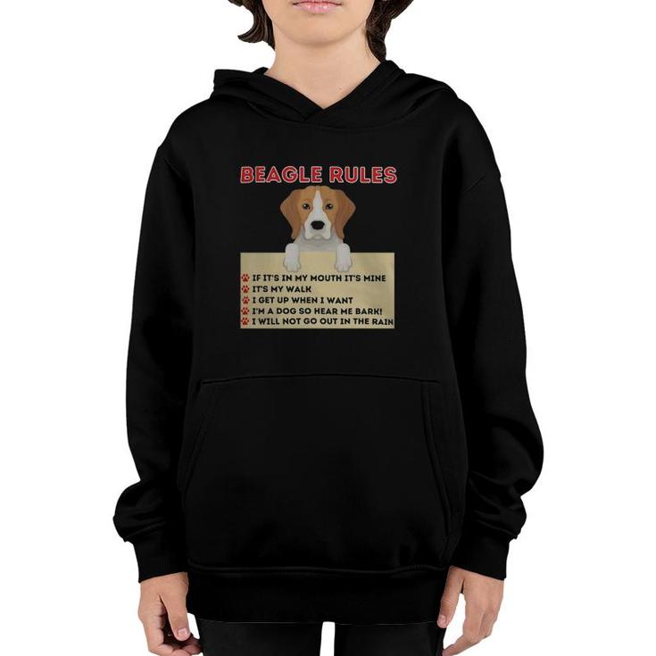 Beagle Rules For Owner Funny Beagle Dog Lover Pet Owner Youth Hoodie