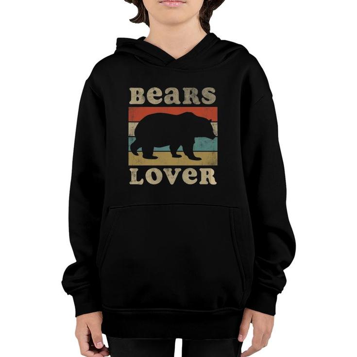 Bears Lover Vintage Retro Bear Theme Youth Hoodie