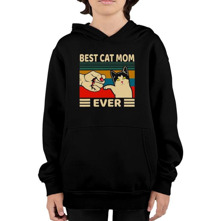 Best Cat Mom Ever Women Vintage Bump Fit Mothers Day Youth Hoodie