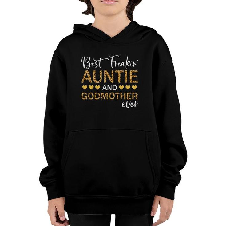 Best Freakin' Auntie And Godmother Ever Lepard Print Youth Hoodie