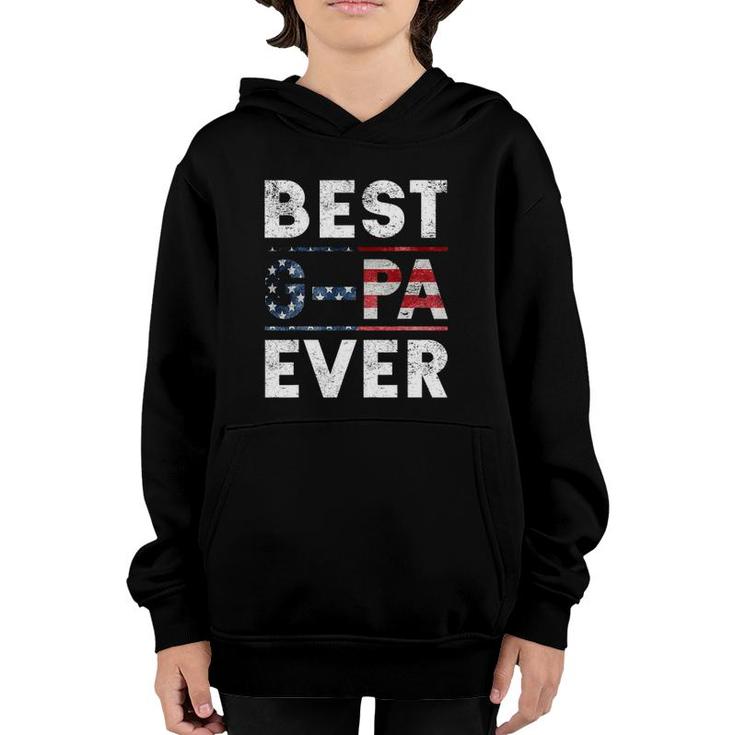 Best G-Pa Ever Vintage American Flag Parents Day Gift Youth Hoodie