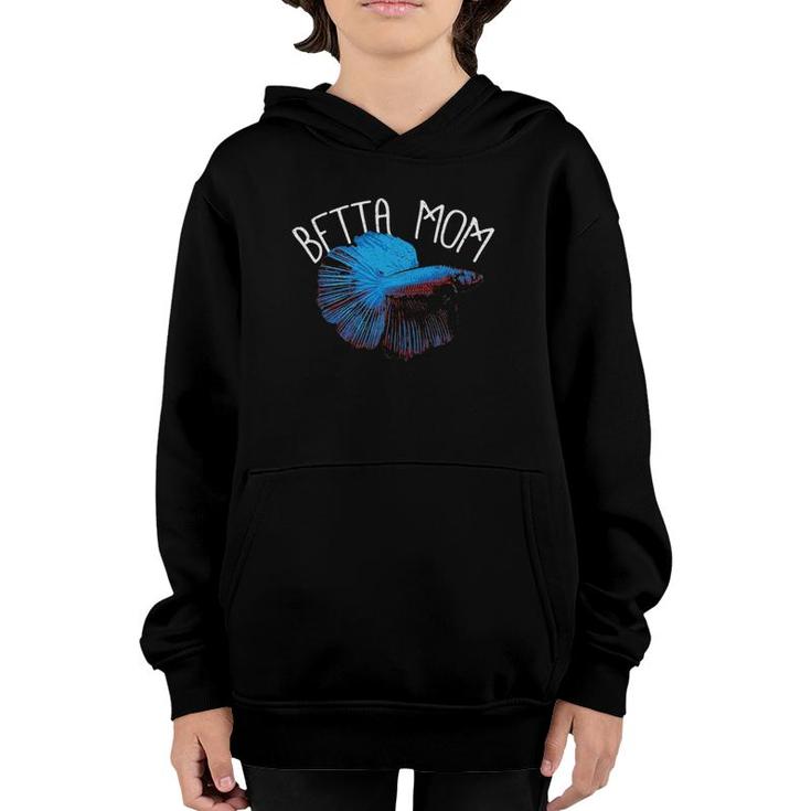 Betta Mom Mama Mother Funny Fishkeeping Coral Reef Fish Youth Hoodie