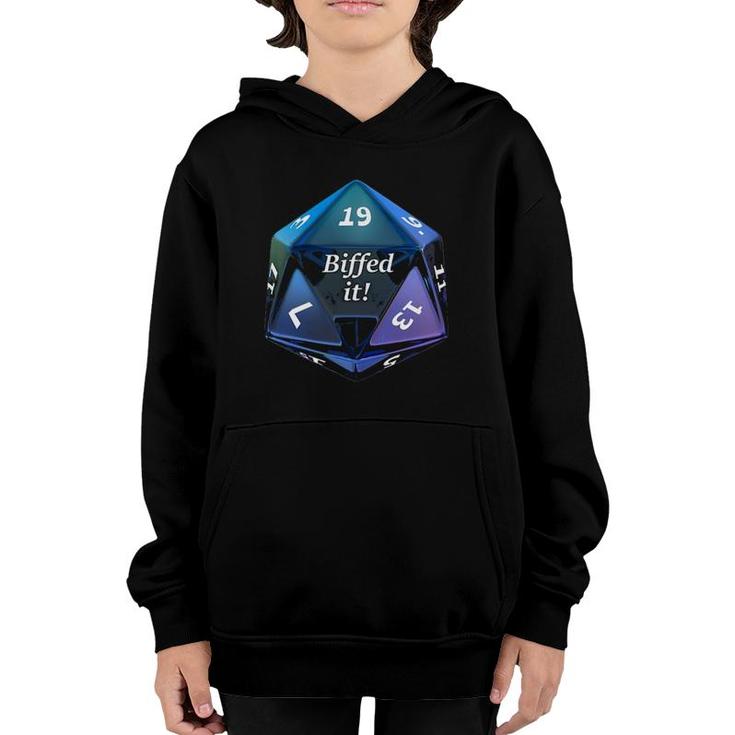 Biffed It Dice Role Playing Game Lover Youth Hoodie