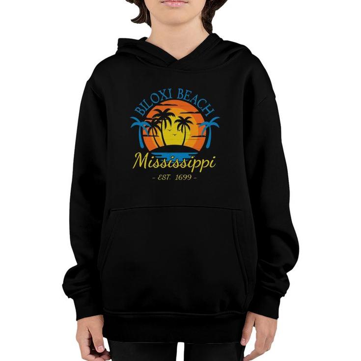 Biloxi Beach Mississippi Sunset Southern Small Town Getaway  Youth Hoodie