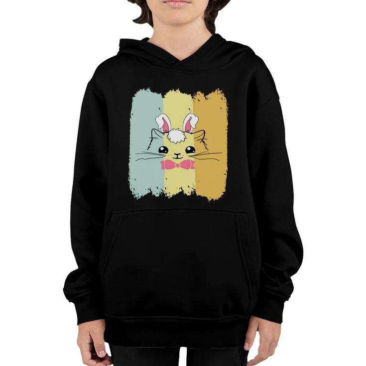 Black Cat Bunny Cat Cute Gift For Easter Day Youth Hoodie