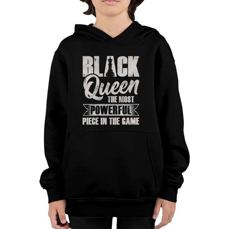 Black Queen African American Women Most Powerful Chess Piece Pullover Youth Hoodie