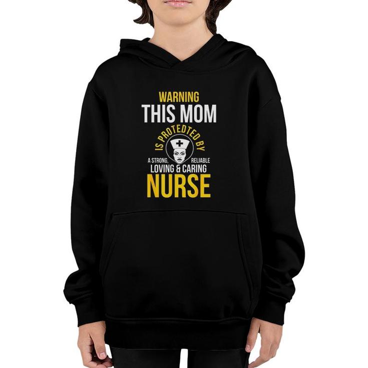 Black Woman Mom Afro Nurse Cool Black History Month Gift Youth Hoodie