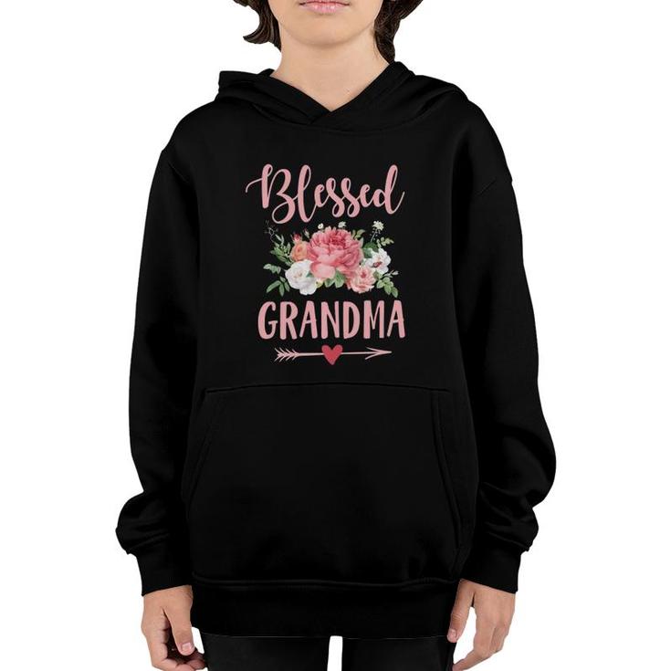 Blessed Grandma Cute Floral Mother's Day Youth Hoodie