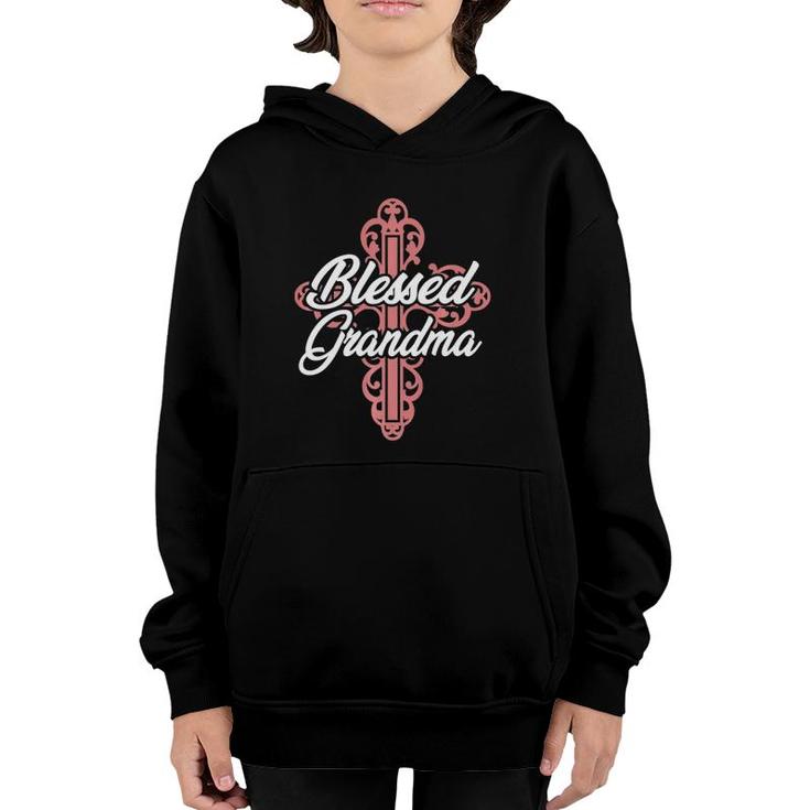 Blessed Grandma Religious Christian Cross Grandmother Gift  Youth Hoodie
