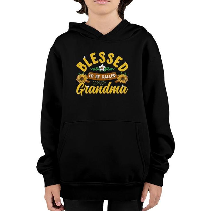 Blessed To Be Called Grandma Cute Sunflower Mother's Day Gift Youth Hoodie