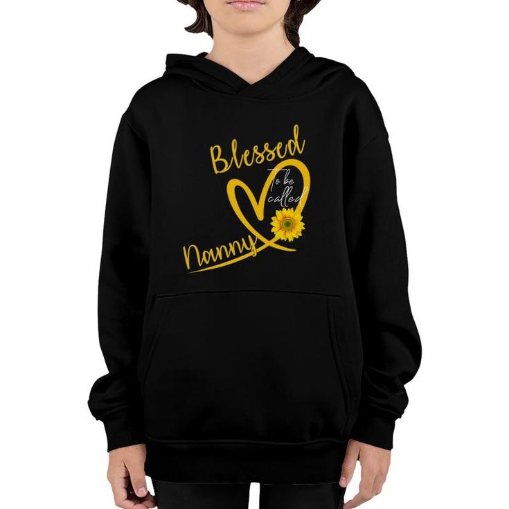 Blessed To Be Called Nanny Heart Sunflower Mother's Day Youth Hoodie