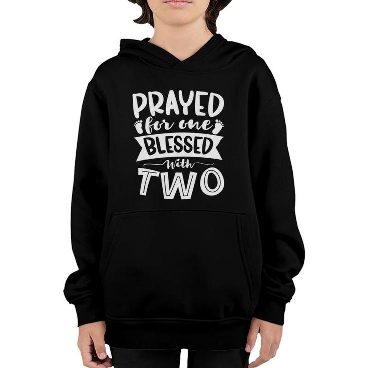 Blessed With Two Pregnancy Twins Baby Youth Hoodie