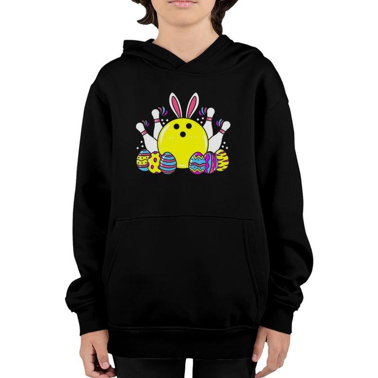Bowling Easter Bunny Family Matching Bowling Game Costume Youth Hoodie