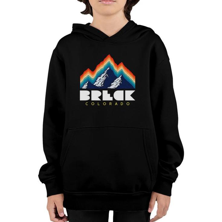 Breck Colorado Retro Usa Ski Youth Hoodie