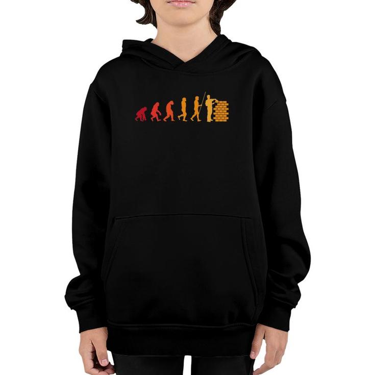 Bricklayer Evolution Funny Wall Builder Gift Youth Hoodie